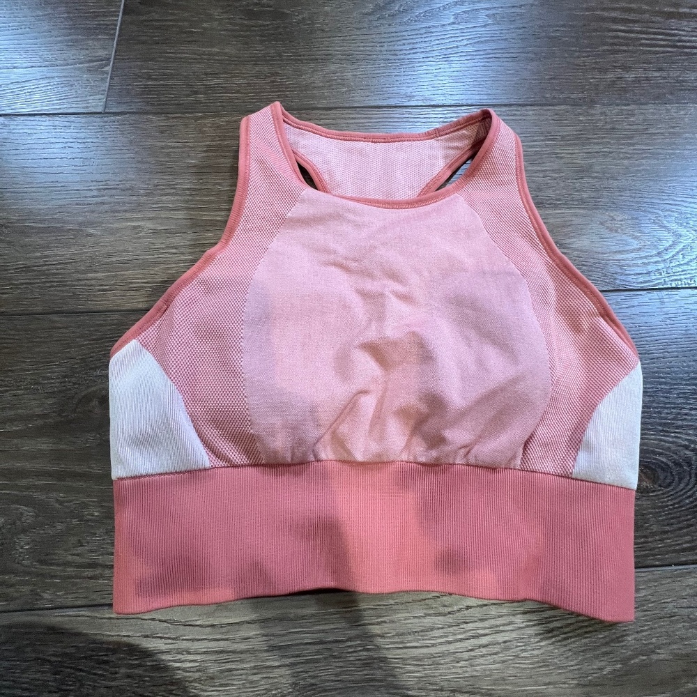 Lululemon Ebb to Train *Abstract Women's Sports Bra Copper Clay/Angel Wing, Sz 8
